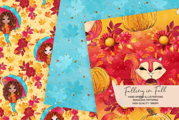 Autumn Patterns, Seamless Digital Paper
