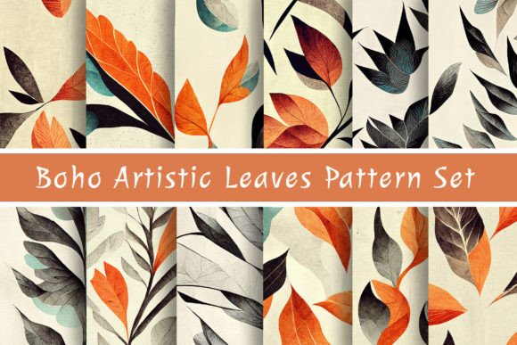 Boho Artistic Leaves Seamless Patterns: Timeless Texture for Creative Projects