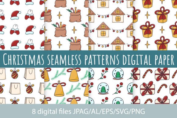 Christmas Seamless Patterns Digital Paper