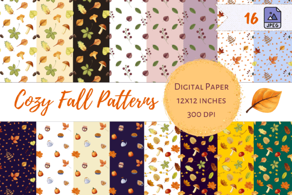 Cozy Autumn Seamless Patterns: Your Go-To Digital Toolkit for Warm, Hand-Drawn Fall Design
