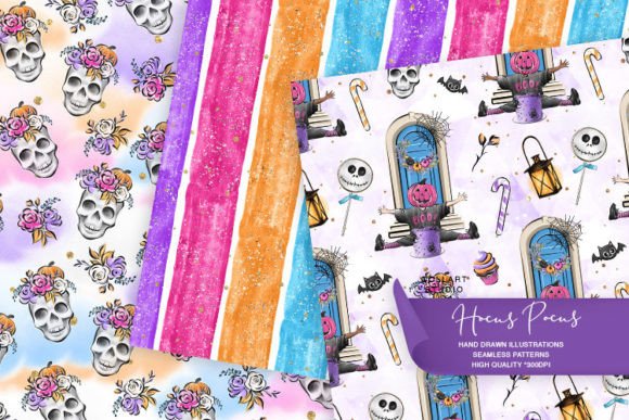 Halloween Digital Paper & Skull Patterns
