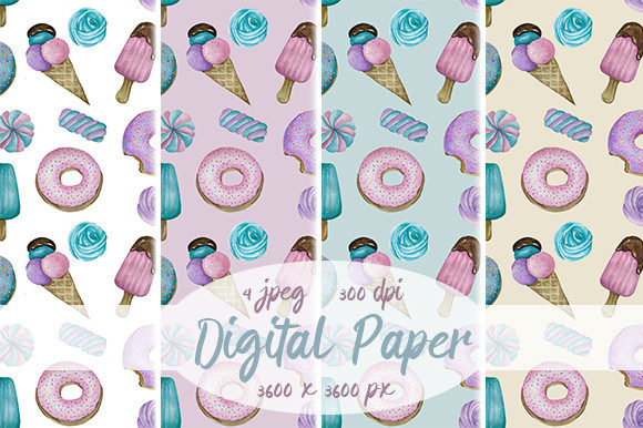 Patterns Sweets Digital Paper Collection