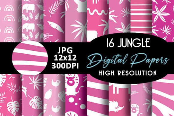 Pink Safari Digital Papers Patterns: A Creative Catalyst for Jungle-Themed Design Projects