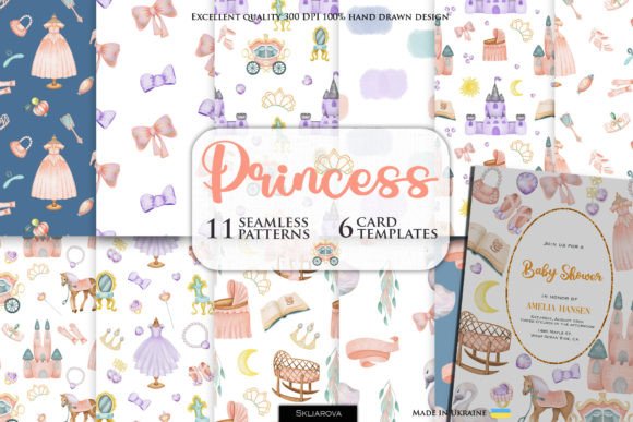 Princess Baby Shower Cards and Patterns: A Design Resource for Custom Celebrations