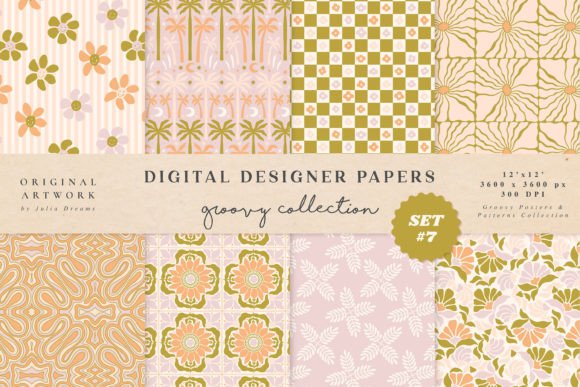 Retro Summer Digital Papers Patterns: A Creative Catalyst for Designers and Makers