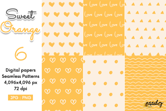 Sweet Orange Seamless Patterns Set: Versatile Digital Paper for Every Creative Project